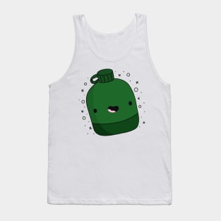 Green Water Canteen With Black Sparkles Tank Top